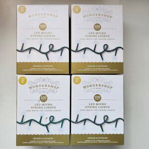 4 Wondershop LED Micro String Lights Cool White Indoor & Outdoor 100 Lights